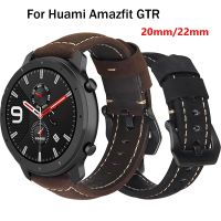 ☽♙ 22 20MM opaski do zegarka zamiennik dla Xiaomi AMAZFIT Pace Stratos 2 pasek skórzany pasek dla Amazfit GTR 47 42MM bransoletka watchband