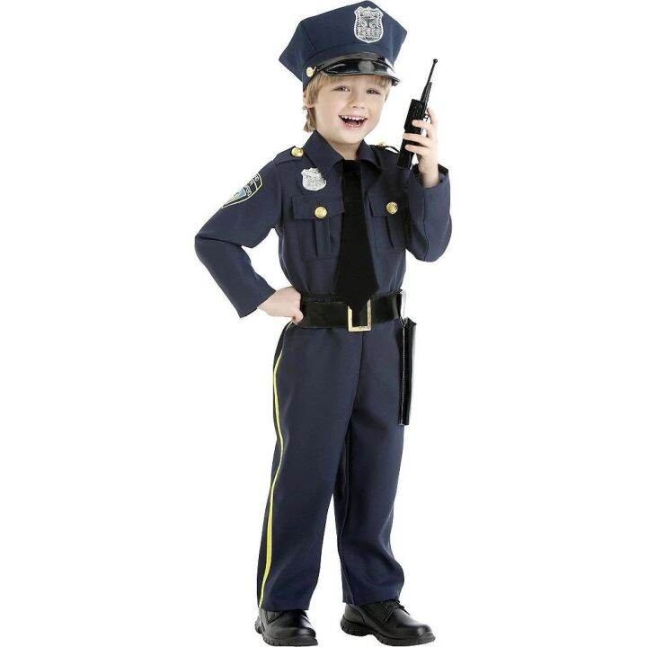 【Ready Stock😎】 Children Police Costume Boy Girl Carnival Party