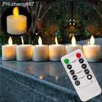 LED Light Remote Battery Operated Electric Candles Flickering Moving Wick Christmas LED Tea Light Candles Holiday Decorations