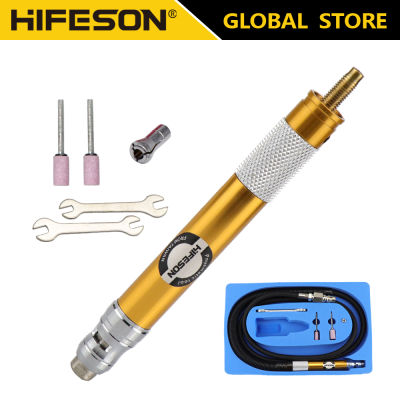 HIFESON 280ความเร็วสูงปรับความเร็ว Wind Air Mill ปากกาเครื่องบดนิวเมติกแกะสลักเครื่องบดตรง2.38มม. 3มม. Chuck Air เครื่องมือ