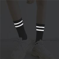 Fluorescent Fashion Socks Female Tube Socks Reflective Ins Trend Wild Street Cotton Student Socks Hip Hop Night Luminous Cool