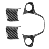 3PCS Carbon Fiber Color Steering Wheel Cover Trim Decorative Frame for Ford Focus Escape Mk3 Kuga 2012-2015 Accessories