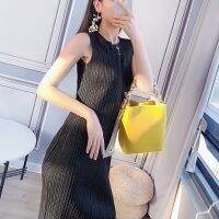 Miyake fold sleeveless dress long summer new product package buttocks thin ladies fashion cultivate ones morality skirt joker render