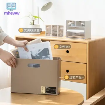 Simple Office Document File Storage Box Folding Desktop Organizer Multi  Functional Book Pencil Sundries Storage Box