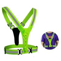 Elastic V-shaped Luminous Reflective Vest LED Light Reflective Vest Adjustable Vest Night Running Cycling Sports Safety Vests