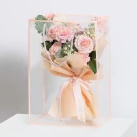 Valentines Day Bouquet Wrapping Flower Handbag Clear PVC Gift Bag Wedding Party Flower Decoration Gift Wrapping  Bags