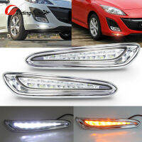 1 Pair Car Led Daytime Running Lights 6000k-6700k Dc 12v Drl Fog Lamp Compatible For Mazda 3 Axela 2010-2013