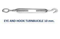 เกลียวเร่งขนาด 10 มิลลิเมตร ( 3/8 ") ทำด้วยเหล็กชุบกันสนิมอย่างดี Eye and Hook Turnbuckle size 10 mm. (3/8")  Steel Coating