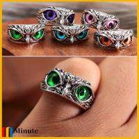 MINUTE วันแม่ Jewelry ของขวัญ Open Adjustable Owl Eye Statement Ring Vintage Ring