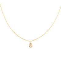 ANDYWEN 925 Sterling Silver Gold Ovals Pendant Necklace 4*6mm Luxury ZIrcon CZ Charm Pendant 40cm Chain Necklace Jewelry Gift