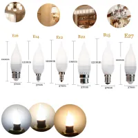 Dimmable หลอดไฟ LED โคมระย้าเปลวไฟแสงเทียน E12 E26 E27 E14 B22 3วัตต์โคมไฟแทนที่25วัตต์หลอดฮาโลเจนลดแสง220โวลต์110โวลต์