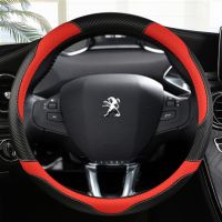 ไม่มีกลิ่นบาง Peugeot คาร์บอนไฟเบอร์หนังพวงมาลัยรถสำหรับ Peugeot 308 207 208 206 3008 508 307 408 107 2008 4008 5008 508L