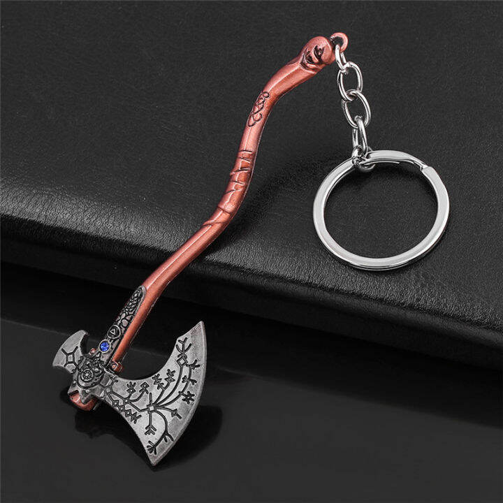เทพเจ้าแห่งสงคราม4-kratos-ขวานพวงกุญแจการ์เดียนโล่จี้พวงกุญแจสำหรับผู้หญิงผู้ชายแฟนรถพวงกุญแจเครื่องประดับ