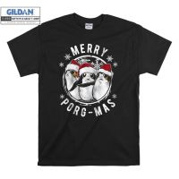 T-shirt GILDAN Merry Porg-Mas เสื้อยืดมีฮู้ด ลายคริสต์มาส โอเวอร์ไซซ์ สําหรับผู้ชาย ผู้หญิง 7283S-5XL  0HO2