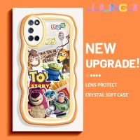 Jjlingji เคสสำหรับ OPPO A52 A72 A92เคส4G แฟชั่นลายคลื่นขอบกันกระแทกแบบใสนิ่มเคสมือถือโปร่งใสลายกล้องถ่ายรูปสร้างสรรค์เคสป้องกันซิลิกาเจล