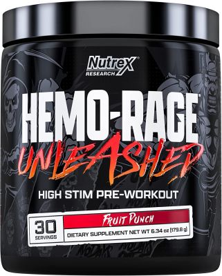 Nutrex Research Hemo-Rage (30 Servings) Extreme High Stim Pre Workout Powder | Insane Lasting Energy, Focus, Endurance & Pump Booster Preworkout Supplement