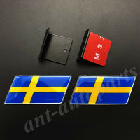 กระจังหน้ารถธง สวีเดน2ชิ้นสติกเกอร์ติดตราสัญลักษณ์กริลของขวัญ Saab