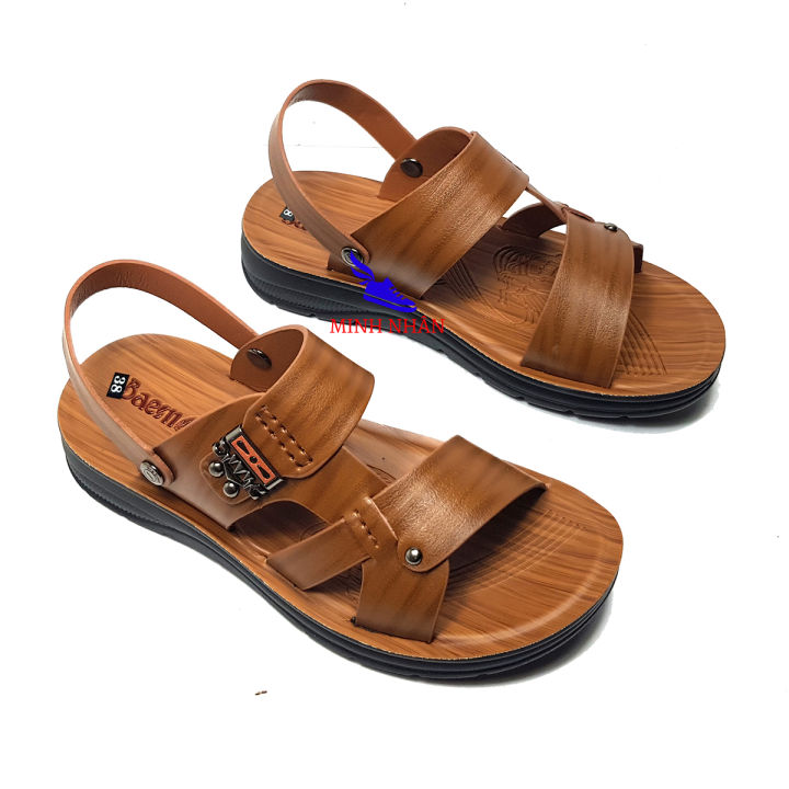 Dép da nam Q-18 tăng chiều cao 4cm Xăng đan Sandal nam da bò xịn ...