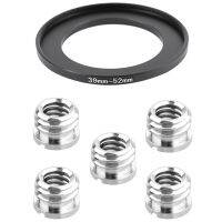 1x Camera 39mm to 52mm Metal Step Up Ring Adapter &amp; 5x 1/4 Inch to 3/8 Inch Convert Screw Standard Adapter