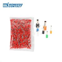 Terminal Block Ferrule E2508E2510E2512 1000Pcs 0.25mm 14AWG Tubular Electic Crimp Connector Insulated Crimping Wire Ferrules