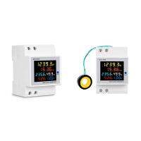 Digital Single Phase AC 40-300V 100A Din Rail 6 in 1 Voltmeter Ammeter Watt Kwh Frequency Meter 110V