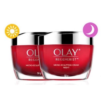 [แพ็คคู่สุดคุ้ม] Olay Regenerist Micro-Sculpting โอเลย์ รีเจนเนอรีส ไมโคร-สกัลป์ติ้ง เดย์ครีม 50g. + ไนท์ครีม 50g.