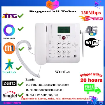 BISOFICE Fixed Wireless Phone Desktop Telephone Support GSM  850/900/1800/1900MHZ Dual 2G SIM Card with Antenna Radio Alarm Clock  Funtion for House