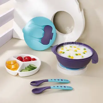 Bopoobo Baby Bowls Plates Spoons Silicone Suction Feeding Food Tableware  BPA Fre
