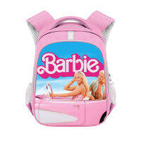 2023 กระเป๋านักเรียนสาวตุ๊กตาบาร์บี้สีชมพูใหม่ barbie กระเป๋าเป้สะพายหลังโพลีเอสเตอร์สะท้อนแสงกระเป๋าเป้สะพายหลังนักเรียนความจุขนาดใหญ่