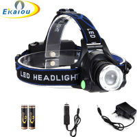 LED ไฟหน้า T6ซูม3โหมด Super Bright กันน้ำไฟหน้าไฟฉายโดย18650การล่าสัตว์เดินป่าตั้งแคมป์ไฟ