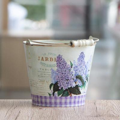 U-RO DECOR รุ่น LILAC-L กระถางดอกไม้ ทรงถังน้ำมีหูหิ้ว