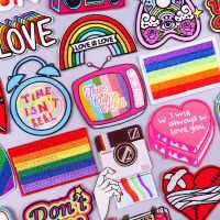 Rainbow LGBT Patch Iron On Patches For Clothing Thermoadhesive Patches On Clothes Cartoon Letter Embroidery Patch With Clothes