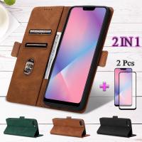 แบบ2 IN 1สำหรับ A12E A3S A5 OPPO เคสโทรศัพท์หนังแบบกระเป๋าสตางค์ที่มีหน้าจอเซรามิก