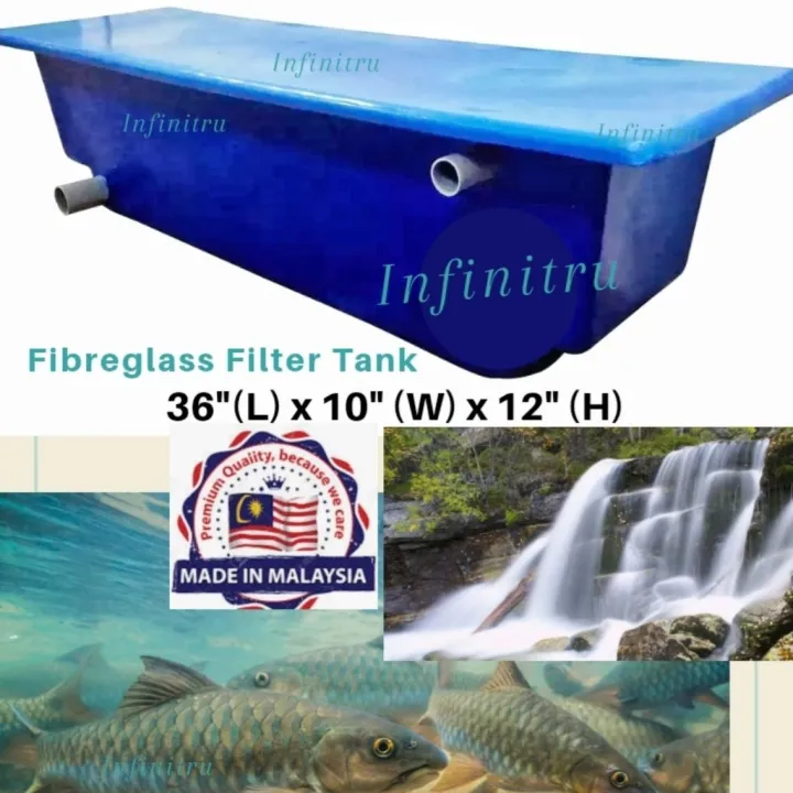 AQUARIUM FIBERGLASS FILTER TANK 36"(L)x10"(W)x12"(H) Lazada
