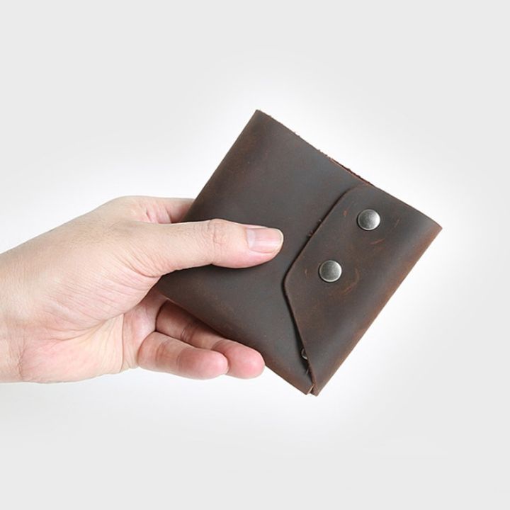 layor-wallet-กระเป๋าสตางค์ผู้ชาย-กระเป๋าใส่เงินหนังแท้แฮนด์เมดหนังเครซีฮอร์สเรียบง่ายกระเป๋าสตางค์ใบสั้นย้อนยุค