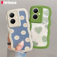 NIWINEE เคสขอบลอนขนาดใหญ่สำหรับ VIVO Y78 5G เคสรูปแบบน่ารักลายการ์ตูนเคสโทรศัพท์นิ่มป้องกันการตกป้องกันกล้องหนังแกะ DK01-1