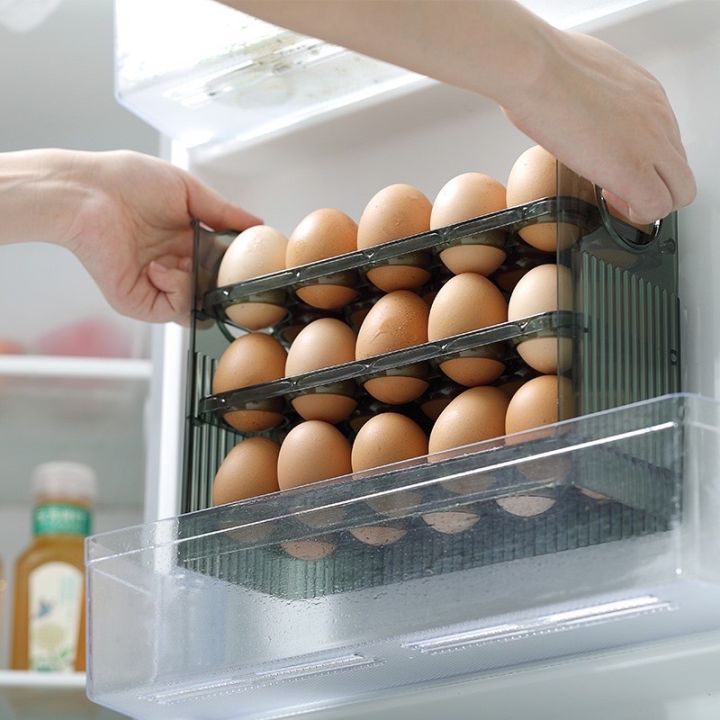 กล่องเก็บไข่-3-ชั้น-ความจุ-30-ฟอง-วางซ้อนได้-ที่ใส่ไข่-กล่องใส่ไข่-เข้าตู้เย็นได้