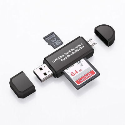 【ซินซู💥】ไมโคร USB อะแดปเตอร์2.0 OTG เป็น USB การ์ดรีดเดอร์ SD SD/Micro พร้อม USB2.0และไมโคร USB สายต่อสำหรับ Android สมาร์ทโฟน/แท็บเล็ตที่มีฟังก์ชั่น OTG พีซี