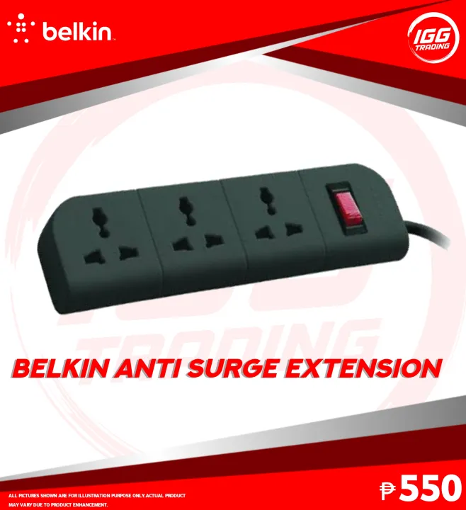 Belkin Anti Surge 3-Slot Extension | Lazada PH