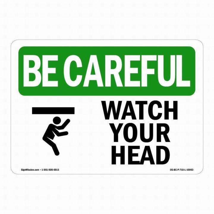 Wall Art Decor BE Careful Sign Watch Your Head Warning Tin Signs Metal