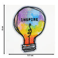 JPatch - (INSPIRE) หลอดไฟ แสงไฟ สีสันสด หลากสี งานสีสวย คัลเลอร์ฟูล  ตัวรีดติดเสื้อ อาร์มรีด อาร์มปัก มีกาวในตัว การ์ตูนสุดน่ารัก งาน DIY Embroidered Iron/Sew on Patches