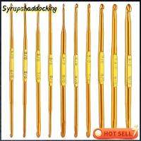 SYRUPSHADDOCKING ตะขอถักอลูมิเนียมสองด้านตะขอถักทองหลายขนาดเครื่องมือถักมือ