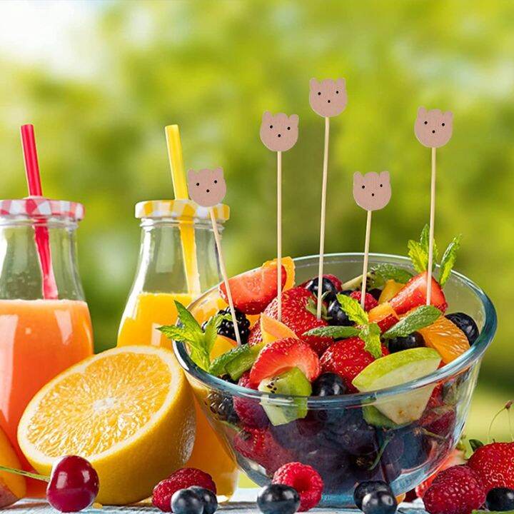 cw-50pcs-disposable-buffet-food-picks-dessert-fruit-forks-sticks-for-baby-kids-birthday-supplies