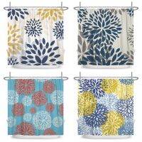 Abstract Dahlia Flower Shower Curtains Boho Mandala Floral Retro Fabric Bathroom Decor Art Waterproof Shower Curtains With Hooks