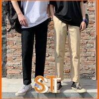 COD DSFGRTUTYIII 【ST Shop】READY STOCK seluar kotak lelaki mens Korean version of the solid color plus size British business style lightweight straight casual trousers trend oversized Ankle pants