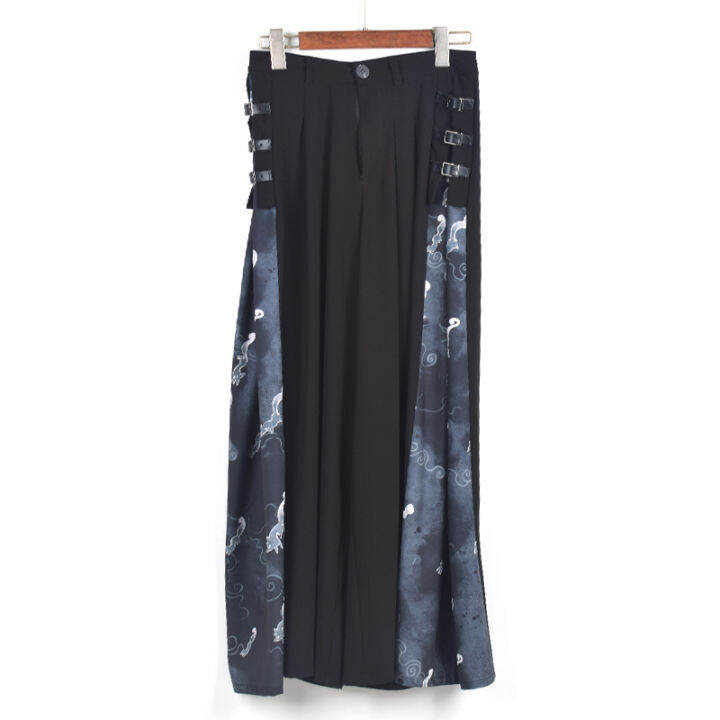 xitao-pants-vintage-casual-print-women-loose-wide-leg-pants