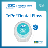 (ความยาว 40 เมตร) TePe® Dental Floss เทเป เดนทัล ฟอส ไหมขัดฟัน เคลือบแว๊กซ์ มีกลิ่นมิ้นท์ ผลิตจากขวดพลาสติกรีไซเคิล เป็นมิตรต่อสิ่งแวดล้อม