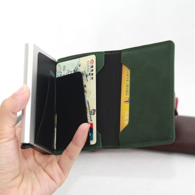 （Layor wallet）กระเป๋าตังค์อัจฉริยะสำหรับผู้ชายและผู้หญิง,ใหม่กระเป๋าเงินแฟชั่นเครดิตที่ใส่บัตรอะลูมินัมอัลลอยกระเป๋า PU แบรนด์กระเป๋าสตางค์สั้นลำลองสำหรับธุรกิจ