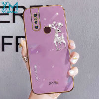 YiaMia โทรศัพท์สำหรับ VIVO V11 V11 Pro V11i V15 V15 Pro V17 V19 NEO โทรศัพท์กรณีแฟชั่น Rhinestone Elk Soft TPU ชุบโครเมี่ยมหรูหราเต็มรูปแบบฝาครอบโทรศัพท์กล้อง