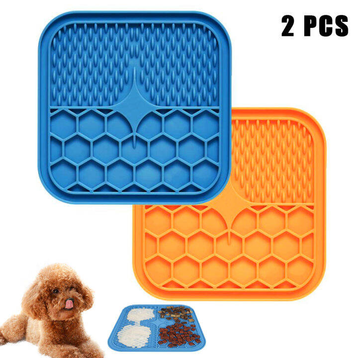 2Pcs Licking Mat for Dogs and Cats, Peanut Butter Lick Pads Slow